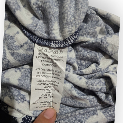Blusa Michael Kors De Mujer Talla Grande Azul Flores Blancas