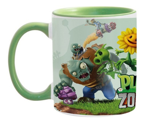 Taza Verde Plantas Vs. Zombies Accion