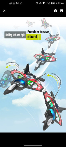 Dron Avion De Combate Acrobatico C/ Camara Color Rojo