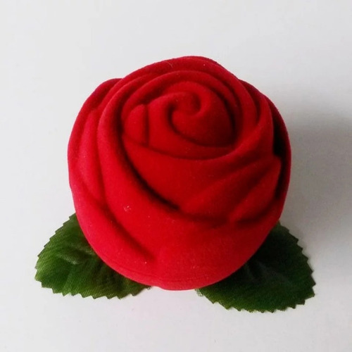 Estuche De Joyeria Anillo Compromiso Aretes Rosa Flor Roja | Cuotas sin  interés