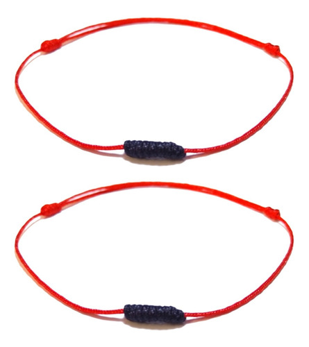 Pulseras Hilo Chino Rojo Negro Nudo Proteccion Energia Duo