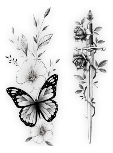 2 Tatuagens Temporaria Floral Pb 2