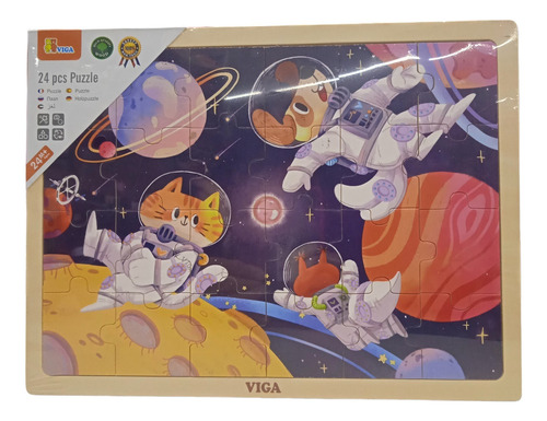 Puzzle 24 Pcs Aventuras En El Espacio Para Niños Viga