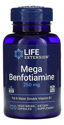 Life Extension, Mega Benfotiamine, Benfotiamina, 120 Caps Sabor Sin Sabor