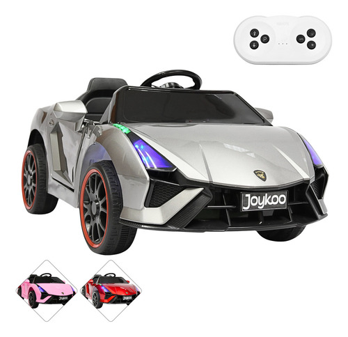 Montable Electrico Para Niños Deportivo Bluetooth Luces 12v Gris