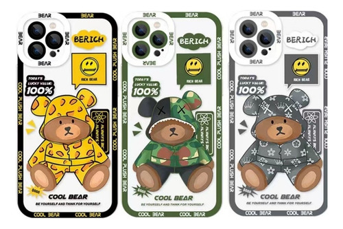 Funda De Teléfono De Silicona Para iPhone Small Grizzly