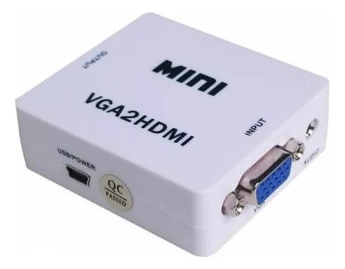 Mini Convertidor Vga A Hdmi 1080p Full Hd Audio Video Tv Pc 