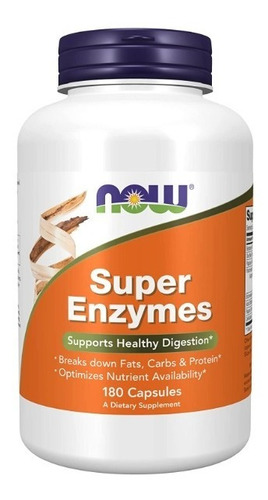 Now Super Enzymas 180 Capsulas - Unidad a $1050