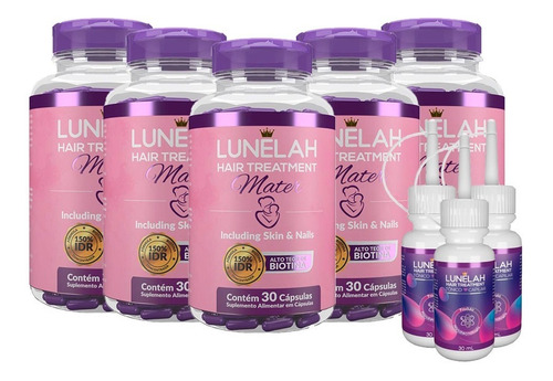Imagem 1 de 4 de 5x Lunelah Mater Tratamento Para 30 Dias + 3x Tonico Capilar