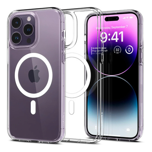 Funda Spigen Ultra Hybrid Mag. Blanco para iPhone 14 Pro (6.1), color transparente/blanco