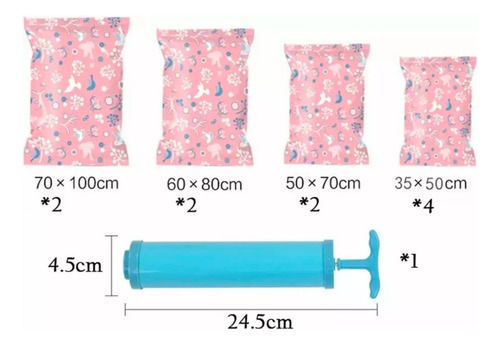 Bolsa De Vacío Con Bomba Manual Para Guardar Ropa, 11 Piezas