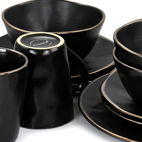 Vajilla En Set Cerámica Negro 16 Pzs Matte (elm-matte)