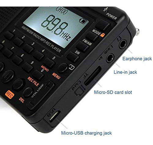 Imagen 6 de 7 de Retekess Radio Am/fm Reproduce Graba Mp3 Ranura Usb §