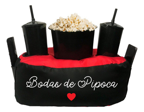 Almofada Porta Pipoca Bicolor Bodas De Pipoca