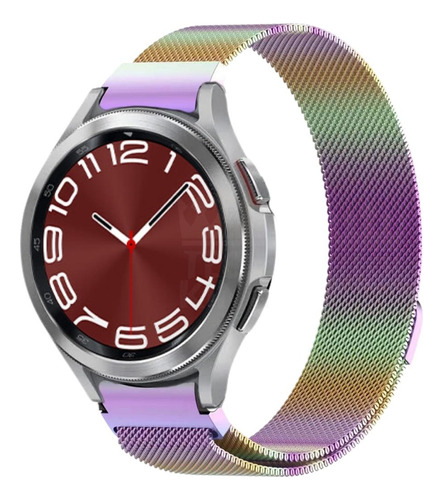 Pulseira Metal Encaixe Curvo Para Galaxy Watch6 Classic 43mm Cor Colorida