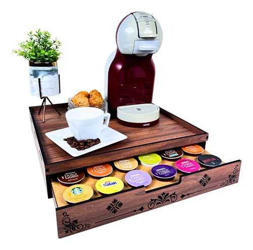 Bandeja Com Porta Capsulas De Café Dolce Gusto 36 Unidades