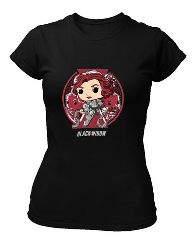 Playera Negra Black-w Hero-av Chibi