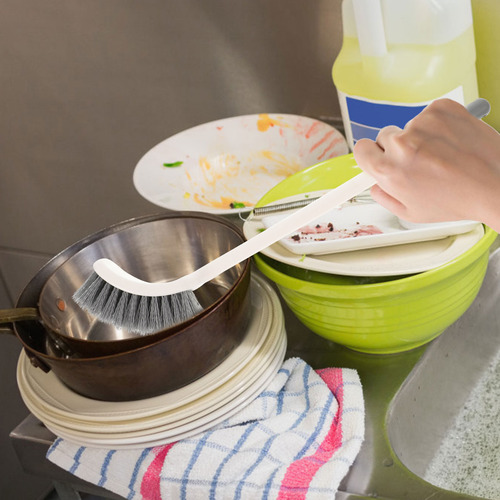 Cepillo Para Limpiar Platos Con Mango Largo, 2 Unidades