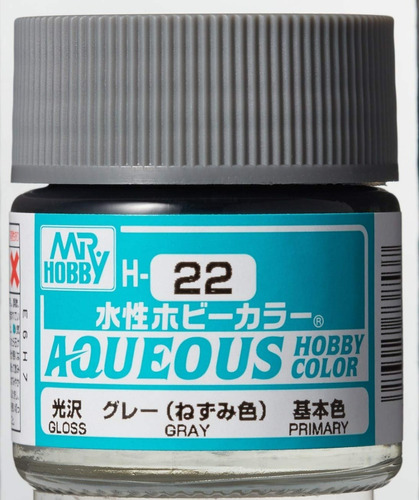 Mr Hobby Aqueous H22 Gloss Gray Gris Brillante Compat Tamiya