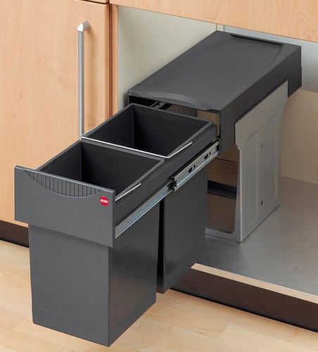 Imagen 5 de 5 de Cubo Cesto Residuos Doble 2 X15 L Cod.hafele 502.70.252 Extr