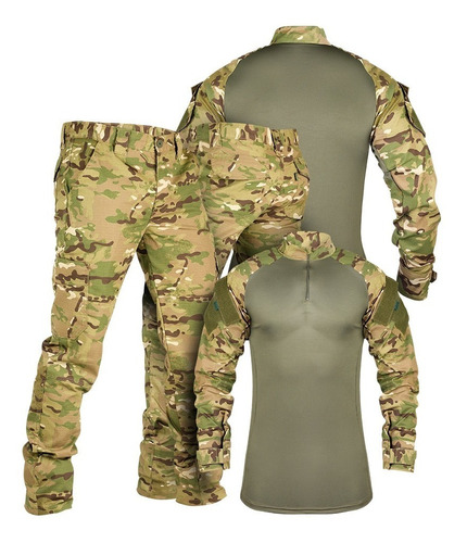 Kit 3 Fardas Militar Camisa Combat Shirt + Calça Masculina