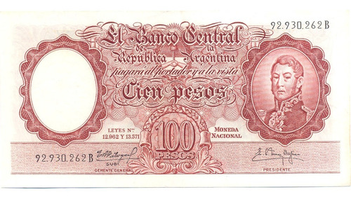 Billete Moneda Nacional 100 Pesos Bottero 2058 Excelente+