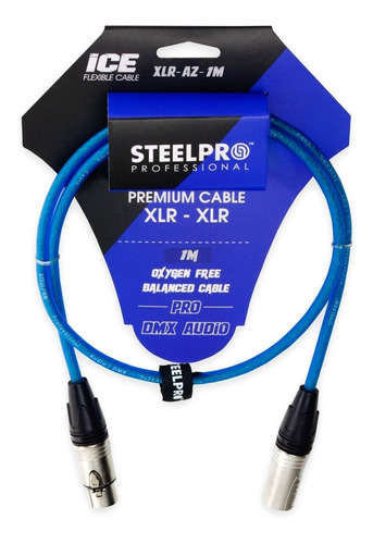 Cable Xlr 1m Balanceado Steelpro Xlr-az-1m Plug-jack Prof