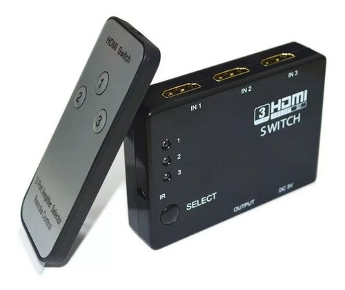 Switch Selector Hdmi 3 Puertos De Entrada 1 Salida V1.4 3d