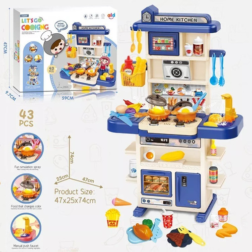 Juego De 43 Piezas De 74 Cm De Mesa De Juguetes De Cocina