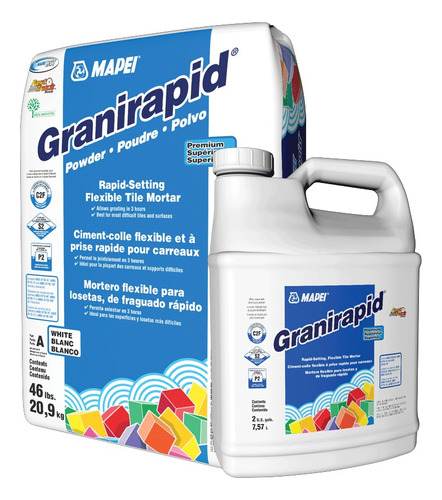 Adhesivo Bicomponente Porcelanto Blanco Granirapid Mapei