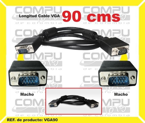 Cable Vga Macho - Macho 90 Cms Ref: Vga90 Computoys Sas