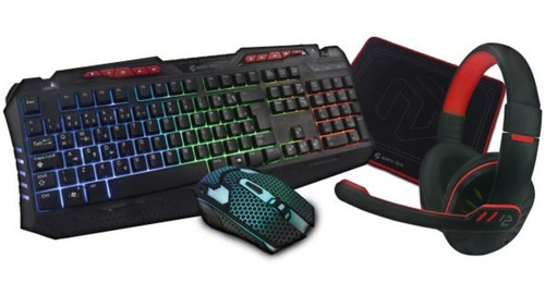 Combo Gamer Teclado Mouse Auriculares Pad Mouse North Tech