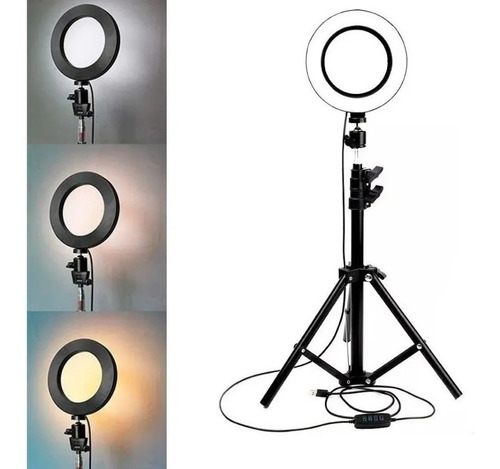 Imagen 8 de 10 de Anillo Aro Luz Led Fotografía 26 Cm + Trípode Ajustable