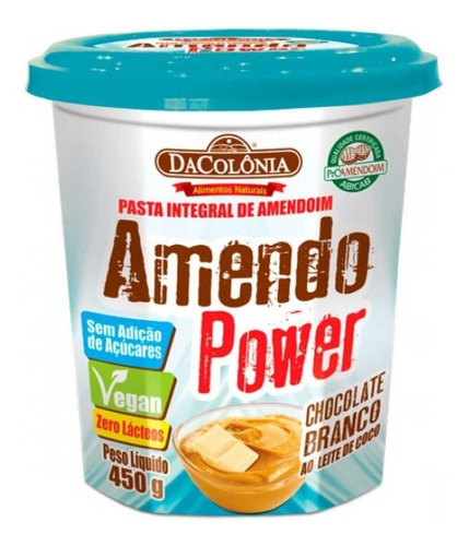 Pasta De Amendoim Integral Chocolatebranco Amendo Power 450g