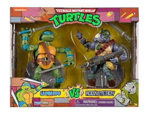 Tortugas Ninjas Mutantes Figuras Leonardo Vs Rocksteady 2021