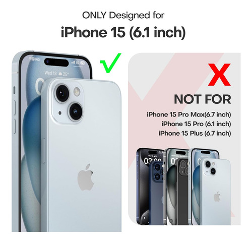 Funda Para Movil Tauri, Para iPhone 15, Negro Termoplastico