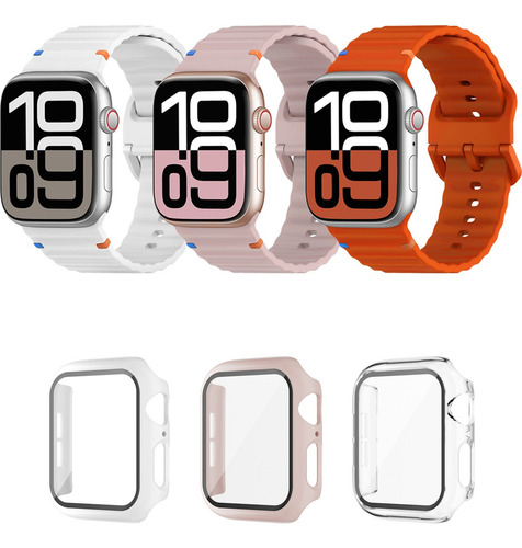 3 Correa + Funda Para Apple Watch Iwatch Series 10 46mm 42mm