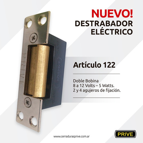 Destrabador Pestillo Eléctrico Doble Bobina Cerradura 4 Aguj