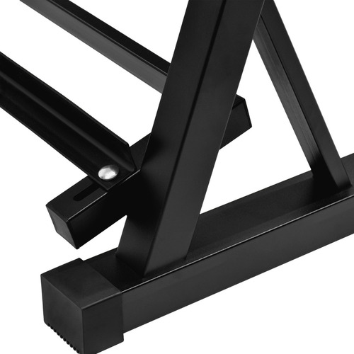 Rack Mancuernas Pesas 3 Niveles Gym Barras Soporte 450kg Color Negro