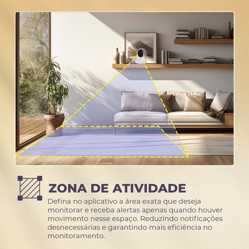 Câmera Inteligente Wifi Ekaza Hd 2k 3mp Onvif Visão Noturna Branco