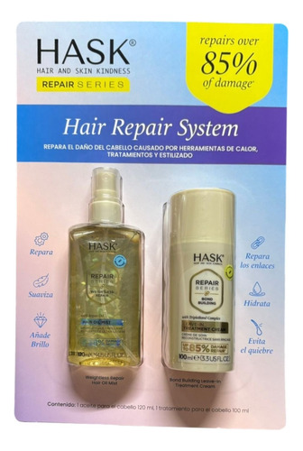 Tratamiento Hask Reparador De Daño Causado Por Calor 2pz