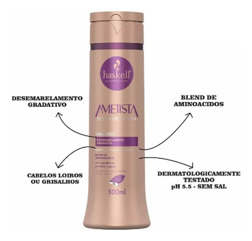 Shampoo Ametista Desamareladora Haskell 300ml