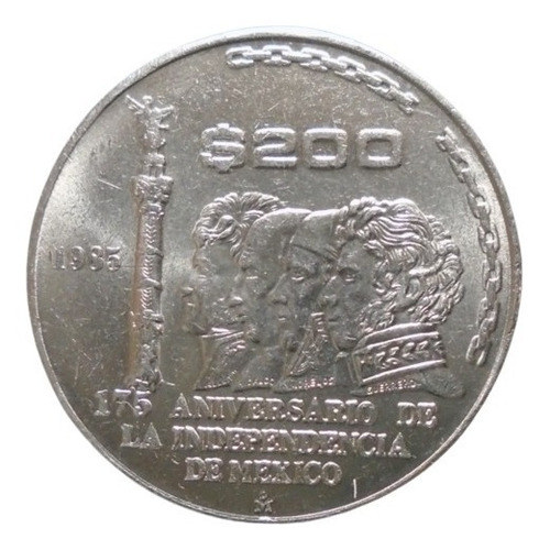 México 200 Pesos 1985 Aniv. De Independencia  2on#2