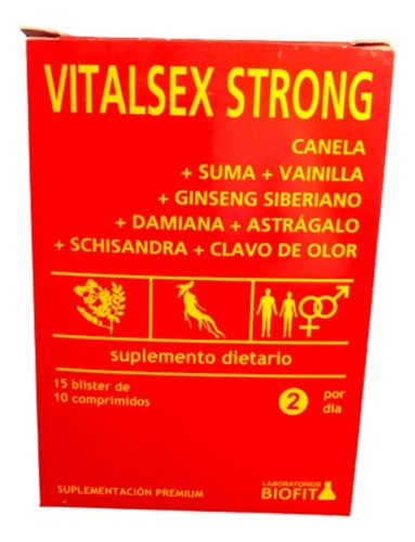 Vitalsex Strong Biofit Ginseng Maximo Rendimiento 150 Comp Sabor Neutro