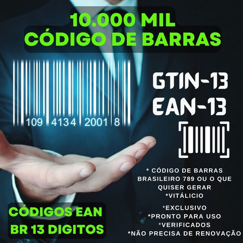 10k Código Ean 13 Br Para Todos Marketplaces Americanas B2w
