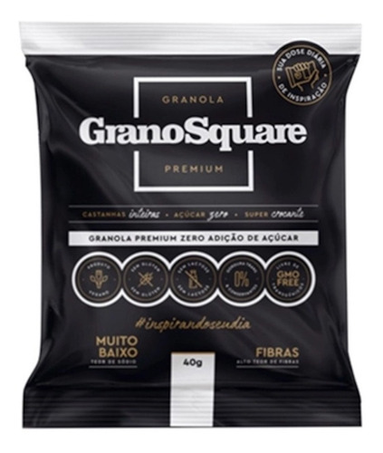 Granola Premium Zero Açúcar Grano Square Vegana Pacote 40 G