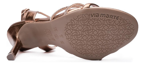 Sandália Via Marte Strass Salto Fino Feminina - Dourado