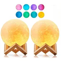 Comprar X2 Lamparas De Velador Lamparas Velador Dormitorios Luna 3d