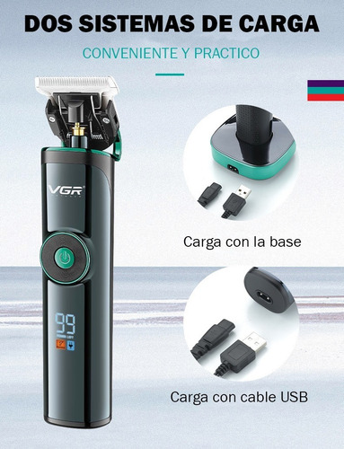 Cortadora Pelo Barba Clipper Vgr V-671 Recargable Usb Panel