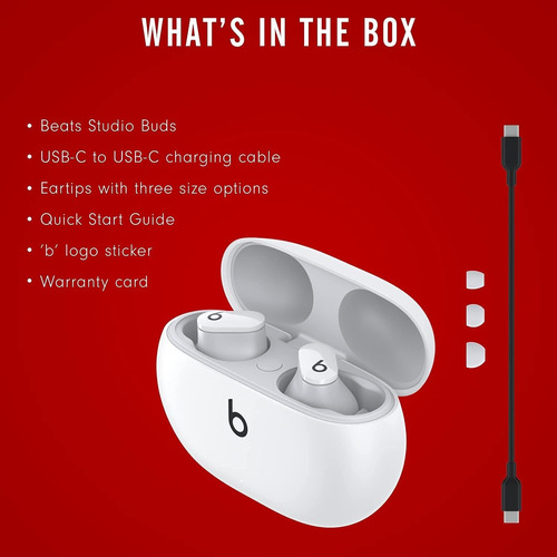 Audífonos Bluetooth Beats Studio Buds - Sonido Inmersivo Blanco